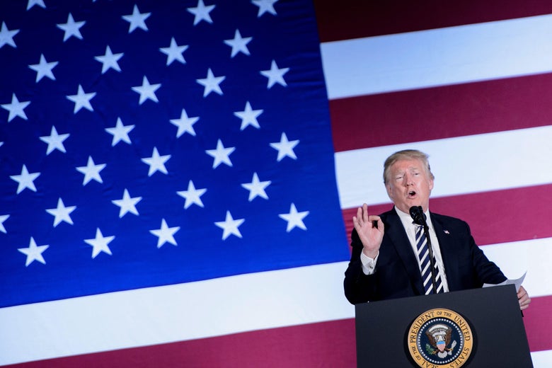 President Donald Trump speaks during a fundraiser at the Carmel Country Club August 31, 2018 in Charlotte, North Carolina.